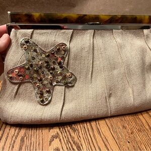 Poppie Jones Beige Clutch with Starfish Accent